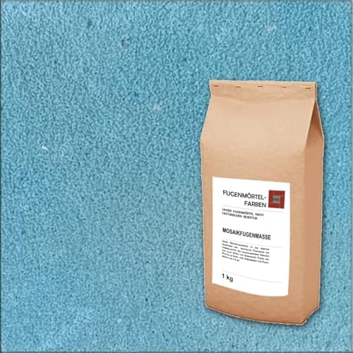 MOSAIK Fugenmasse | BERGBLAU | 1kg | Optimiert für 1mm-4mm schmale Fugen im Innen- und Außenbereich auf Wand- und Bodenflächen | Frostfest