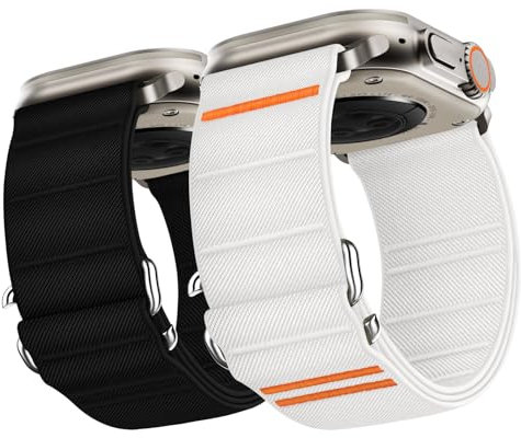 Suitisbest Bracelet compatible avec Apple Watch Ultra 2 49 mm, 46 mm, 45 mm, 44 mm, 42 mm, bracelet sport en nylon avec crochet en S pour Apple Watch Ultra 3 Ultra 2 Ultra SE 3 SE 2 SE Série 11 10 9 8