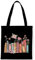 MonaEsquille Stoffbeutel, Stofftasche, Baumwolltasche Bedruckt, Inspirierte Tragetasche Damen, Baumwolltasche, Einkaufstasche Geschenke Wiederverwendbar (schwarz)