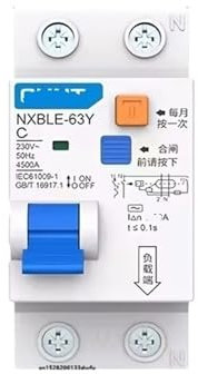 LTUNKHWP Disjoncteur à Courant résiduel, Protection Contre Les fuites, NXBLE-63Y 6A 10A 16A 32A 63A 10MA 30MA 0,03A 0,01A 1P + N(30MA 1P 1N,10A)