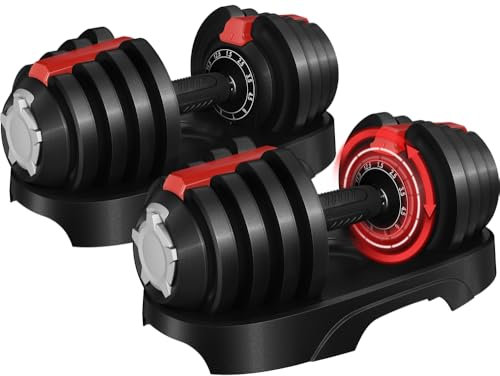 Yaheetech 2er Verstellbare Hanteln 11-in-1 Kurzhanteln 1,5 kg bis 12,5 kg Hantel Schnelleinstellung Gewichtsstufen 2er Kurzhantel für Zuhause & Fitnessstudio