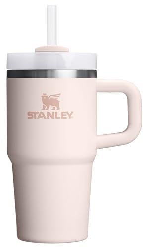 STANLEY Quencher H2.0 Tumbler with Handle and Straw 20 oz | Flowstate 3-Position Lid | Cup Holder Compatible for Travel | Insulated Stainless Steel Cup | BPA-Free | Rose Quartz 2.0