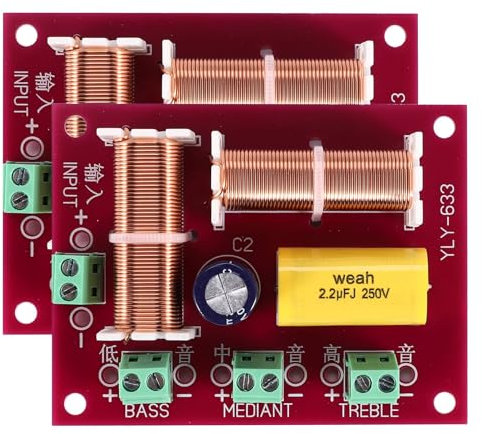 Fangxuee 2 Piezas 200W 3 VíAs Altavoz de Audio Crossover Agudos + Medios + Graves Altavoces Cruzados Independientes Divisor de Frecuencia de Filtro
