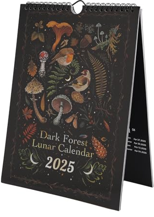 Iyalezirk Mörk månkalender 2025 illustrerad vägghänge för kontor hem dekoration gåva ArtMoon kalender