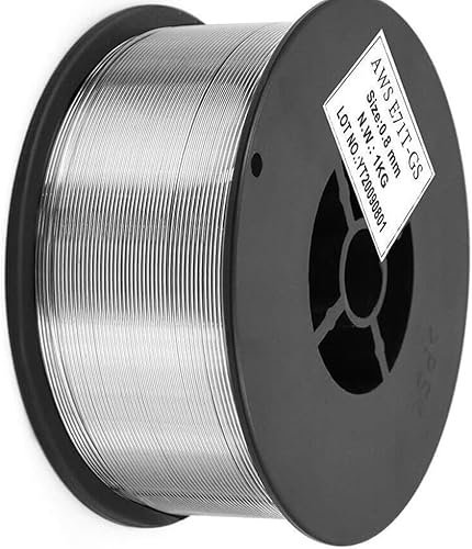 Edelstahl Fülldraht 0,8 mm/1 kg, E71T-GS Aluminium-Fluxkern-Schweißdraht, V2A Kleinrolle Universal Schweißdraht MIG MAG Drahtrolle D100, für alle MIG-Maschinen