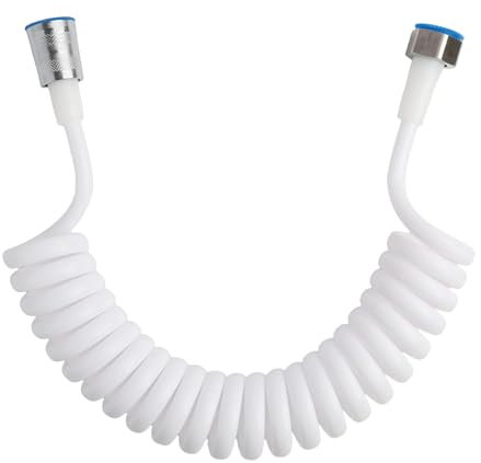 Manguera de Ducha Telescópica Flexible 3M, Tubo de Ducha en Espiral de ABS para Bidet, Inodoro y Pistola Rociadora, Conexión Universal de 1/2 Pulgada, manguera flexible Fácil Instalación, Blanco
