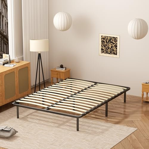 Stanew Sommier 140x200cm - Hauteur de 29 cm - Sommier à Lattes avec 7 Pieds pour Adulte - 2x14 Lattes - Lit 140 x 200 avec sommier