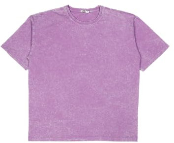 MODJEANS Camiseta Oversize Unisex para Mujer y Hombre - Talla XXL, Lila - Look Lavado Vintage de 100% Algodón - Camiseta Deportiva de Corte Suelto