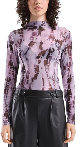 QS Damen Mesh-Shirt T-Shirt Langarm