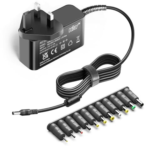 HKY 21V Battery Charger for JML Starlyf Pressure Washer, JVISION Portable Cordless Pressure Washer YZ-7MX MYPIN High Pressure Cleaner Portable Power Washer Power Supply Adapter UK Charging Plug