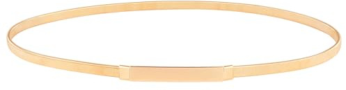 Alaoo Kettengürtel Damen, Verstellbare Western-Metallgürtel Cowgirl, 83CM | Gold Modische Dünner Taille Gürtel, Elastischer Metall kettengürtel, Schmaler Metall Taillengürtel Damen Gürtel,G