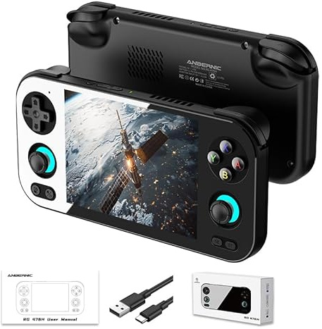 Anbernic RG476H - Consola de juegos portátil retro, pantalla LTPS in-Cell de 4,7 pulgadas, sin tarjeta, sistema Android 13, almacenamiento de 128G, compatible con funciones de IA, joystick con efecto