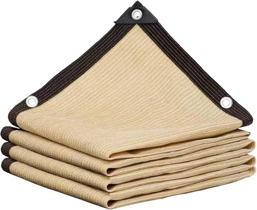 Tenda A Vela Ombreggiante Con Occhielli Tenda Parasole Rettangolare, Frangivista Telo Parasole All'Aperto Per Giardino, Patio, Pergola, Cortile. (Beige 12-Pin / 3m * 3m / 9.8ft * 9.8ft)