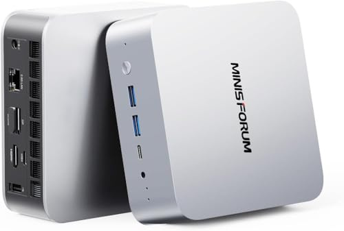 MINIS FORUM AI X1-255 Mini PC, processeur AMD Ryzen 7 255 à 8 cœurs et 16 threads jusqu'à 4,9 GHz, AMD Radeon 780M, 16Go DDR5/512Go PCIe 4.0 SSD, HDMI/DP/USB4 x 2/2.5G RJ45, 2 x USB 3.2, Wi-Fi7, BT5.4