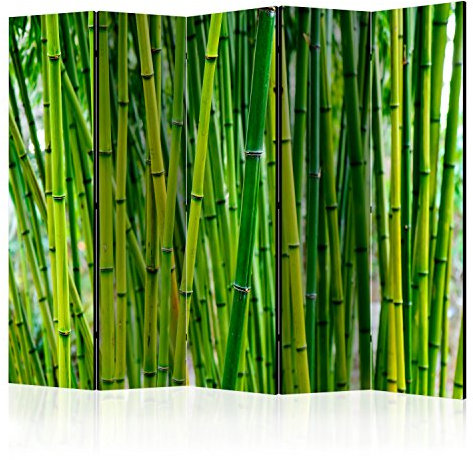 RAUMTEILER/PARAVENT B&D XXL Raumteiler Spa Zen Bambus Natur Foto Paravent 225x172 cm beidseitig auf Vlies-Leinwand Bedruckt Trennwand Spanische Wand Sichtschutz Raumtrenner Home Office grün