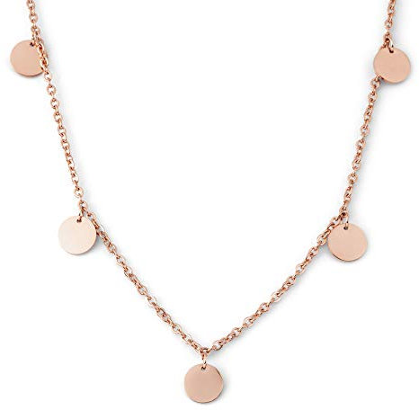 Heideman Halskette Kreise Damen - aus hochwertigem Edelstahl - silber gold rosegold farben poliert - Kette für Frauen mit sieben runden Plättchen Anhänger - 40cm lang mit Verlängerungskettchen