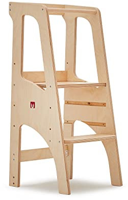 Der Bianconiglio Kids® EVO Lernturm: Vielseitigkeit, Verstellbarkeit und Sicherheit - EN71/3, abgerundete Kanten - Handgefertigt in Italien mit ökologischen Materialien