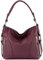 modamoda de T202 Damen Leder Henkeltasche Schultertasche handmade in Italy, Farbe:Bordeauxviolett