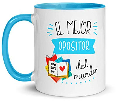 Kembilove Tazas de Café Personalizadas de Profesiones – Taza de Desayuno Aquí Bebe un Gran Opositor con Nombre Personalizado – Tazas de Desayuno para Profesionales – Taza de 350 ml