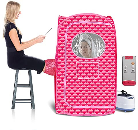sauna portable, 1000W Sauna pliable cabine, Personnel Spa 2L Fumigation Instrument Sauna Kits pour Supprimer La Toxine Et Perdre du Poids Sauna Vapeur Tente avec Télécommande Accueil(Size:Royaume-Uni)