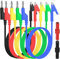Xiatiaosann Multímetro Banana Plug to Cocodrilo Sonda de prueba de pinza de cocodrilo, 5pcs 4 mm Apilable Colorido Banana Plug Silicona Cable, 1M