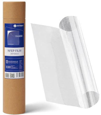 Antinsky nFEP Folie 280 x 450 mm 1 Stück PFA Trennfolie für Phrozen Sonic Mega 8k, Transform, Anycubic M3 MAX, Creality HALOT MAGE PRO usw. für großen Harz 3D Drucker Upgrade von FEP Folie