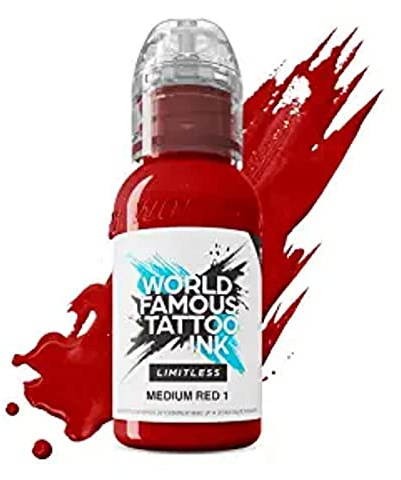 World Famous Tattoo Ink Limitless - Medium Red 1 - professionelle Tattoo Farbe - REACH konform - 30 ml