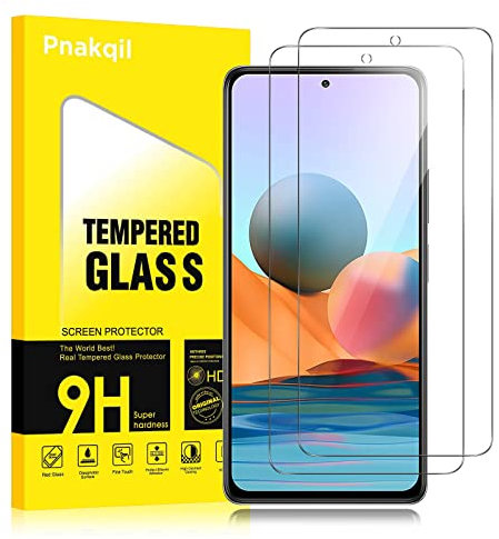 Pnakqil 2 Piezas Cristal Templado para Xiaomi Redmi Note 10 Pro 4G/10 Pro Max, 0,33 mm Ultrafina Protector Pantalla de Vidrio Película para Redmi Note 10 Pro, Dureza 9H HD Protector [Sin Burbujas]