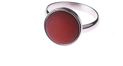 Adi-Modeschmuck verstellbarer Ring 'Elisa', 12mm Polaris Cabochon in einer in der Größe verstellbaren Fassung aus Edelstahl, handgefertigt in Berlin (Bordeaux)