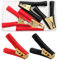 VooGenzek 4 Pezzi 100A Pinze per Cavi Batteria, Cip a Coccodrillo, Morsetti a Coccodrillo in Rame, Morsetti a Coccodrillo Isolati, per Cavi Batteria Auto (90 mm, Rosso + Nero)