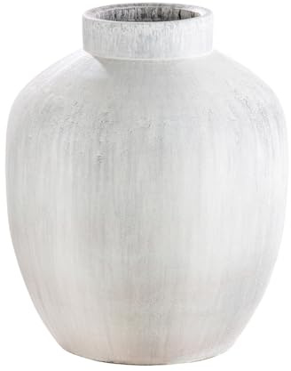 GILDE Vase Silva Keramik weiß matt Höhe 35 cm Durchmesser 31 cm Dekoration Wohnaccessoire Geschenkidee Home Deko
