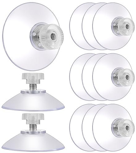 Saugnapf Haken 12 Stück Saugnapf Set,Saugnäpfe mit Gewinde Fenster Saugnäpfe,40mm Saugnäpfe Für Glasscheiben,Saugnapf Groß,Saugknöpfe Für Sonnenschutz für Glas Spiegel Fenster Wand Tür Tischplatte