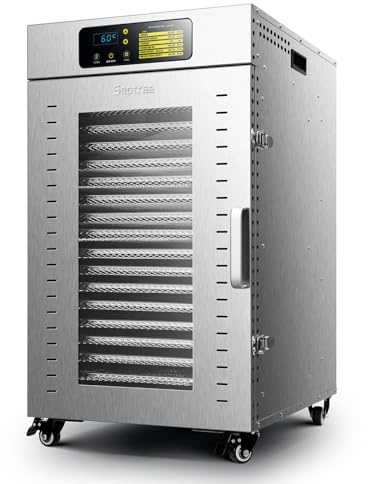 Septree - Disidratatore alimentare commerciale, 18 vassoi, 1500 W, grande capacità, 1049,12 cm quadrati, macchina per asciugare alimenti per zecche, carne, frutta, erbe, disidratatore industriale