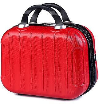 Balakaka Vanity Femme 10L, Léger Portable Voyage avec Poignée, 14 Pouces ABS Case Rigide Peut être Accroché aux Bagages, Grand Rouge