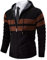 Shuanghao Uomo-Cardigan Giacca-con Cappuccio-Maglione Maglia - Felpa Outwear Tops Cappottino Caldo Autunno Invernale Foderato Pile Pesante Giacca Maglione Uomo Nero L (Striscia)