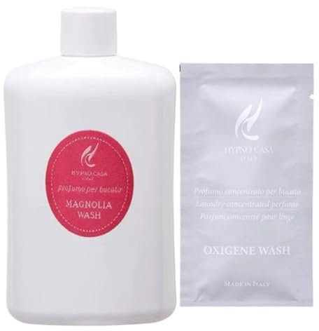 Hypno Casa - Profumo Concentrato per Bucato Made in Italy, per Lavatrice e a Mano - 400 ml + 1 Bustina Omaggio da 10 ml. (Magnolia Wash)