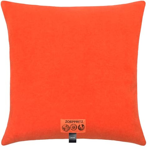 Zoeppritz Soft-Fleece-Kissenbezug mit unverwechselbarem Cashmere Handfeel, Farbe: 265 Papaya, pflegeleicht, Allergiker geeignet, Maße: 50 x 50 cm, 702291-265-50x50
