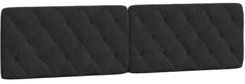 vidaXL Kissen für Kopfteil, Wandpolster Polsterpaneel Bettkopfteil, Rückenkissen Polsterkopfteil Wandkissen Schlafzimmer, Schwarz 200cm Samt