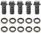 Klanata 5Pcs Motorcycle Banjo Bolt Set, M10x1.25 Hard Iron Banjo Fittings, for Screws for Brake Caliper & Master Cylinder, Motorcycle Maintenance, Repair (M10×1,25mm)