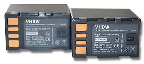 vhbw 2X batería reemplaza JVC BN-VF823, BN-VF815U, BN-VF823U para cámara de vídeo (2100 mAh, 7,2 V, Li-Ion) con Chip