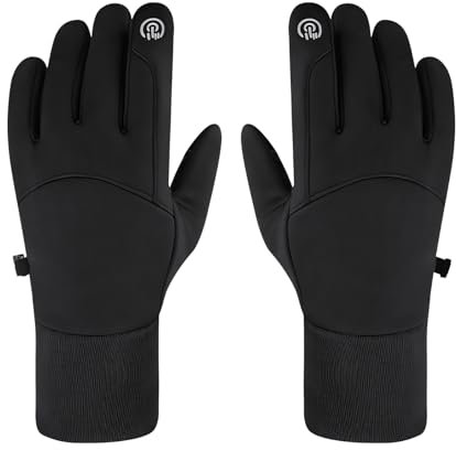 Guanti Invernali ciclismo uomo, Impermeabile Antiscivolo Guanti termici con fodera termica e touchscreen, Guanti Invernali Antivento per Corsa Guida Ciclismo Arrampicata su roccia Escursionismo e Sci
