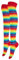 Alanna Jones Women Ladies Girls Stripe Cotton Rich Over the Knee High Socks Stripe Thigh Socks Leg Warmer for Casual Daily Wear UK Size 4-6.5 (Red Rainbow)