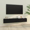 Canditree Ensemble Meubles TV Suspendu, 200 cm Meuble TV Mural avec Rangement, étagère TV Flottante pour Salon (Noir)