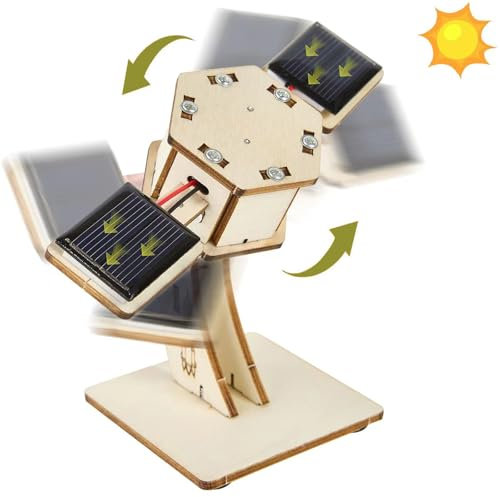 Fai Da Te rotante satellite solare,3D puzzle in legno giocattolo da costruzione,kit modello di artigianato scientifico educativo STEM per bambini di età 8-12,ispirare creatività per ragazzi e ragazze