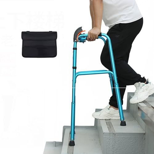 Andador estándar para Subir escaleras, Andador liviano y Plegable, Andador de Ayuda para la Movilidad de Altura Ajustable, andadores livianos para Personas Mayores y Adultos
