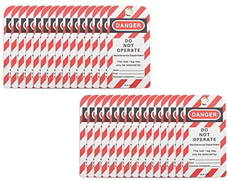 Lockout-Tagout-Tag, 30 Stück, Gefahr, Geräteschloss Nicht Betreiben, Sicherheitswarnschild, Schild, Etiketten, Sicherheitsetikett Vorne und Hinten, für Industrie, Chemie, Außer