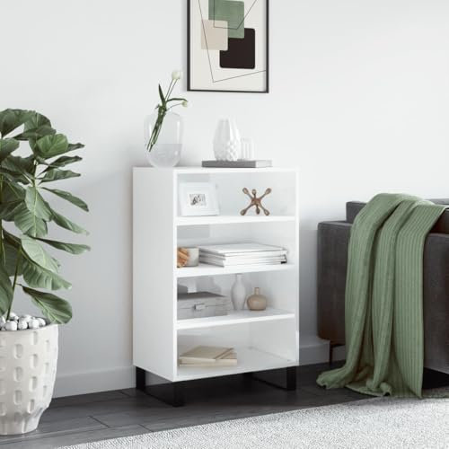Xichuzi Aparador Alto Madera de ingeniería Blanco Brillante 57x35x90 cm, Aparadores para Salon, Aparador Entrada Recibidor, Aparador Cocina, Vitrinas para Salon, Muebles Auxiliares827238