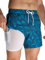 Arcweg Badehose für Herren Badeshorts mit Kompression Liner 2 in 1 Schnelltrocknend Strandhose Männer Elastisch Surf Shorts mit Reißverschlusstaschen Blaues Bananenblatt L（EU