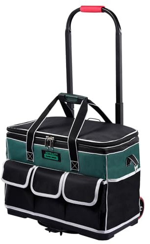 Werkzeugtasche mit Rollen, Werkzeugtasche mit Rollen | Handgepäcktasche, robuster Organizer,Rollwerkzeug-Tragebox mit Teleskopgriff, Aufbewahrungsorganisator für Baustellen, Reisen