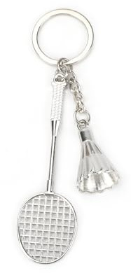 MUCOOS Badminton-Schlüsselanhänger, Sport-Charm-Schlüsselanhänger, Metallmaterial, Badminton Und Badmintonschläger-Anhänger, Geschenk Für Frauen